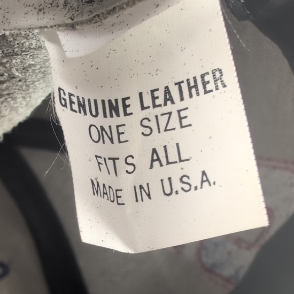 Vintage Leather Snapback Hat Made in USA | Number 6 White Blue Cap 90s Racing - Picture 3 of 4